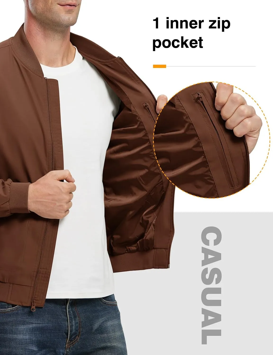 TBMPOY Men's Lightweight Bomber Jackets Light Track Jackets Casual Summer Windbreaker Outdoor Golf Fashion Coat for Men