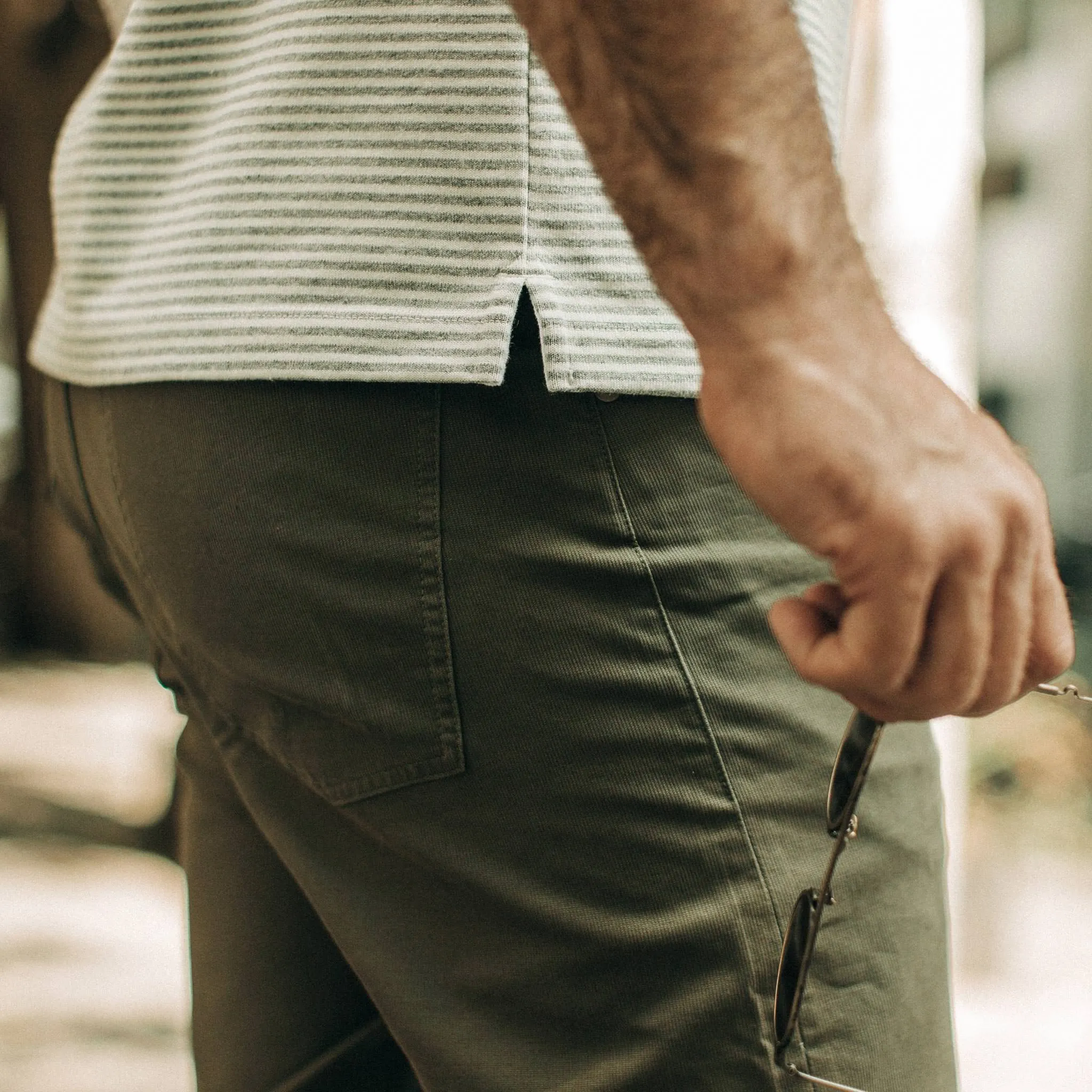 The Democratic All Day Pant in Olive Bedford Cord