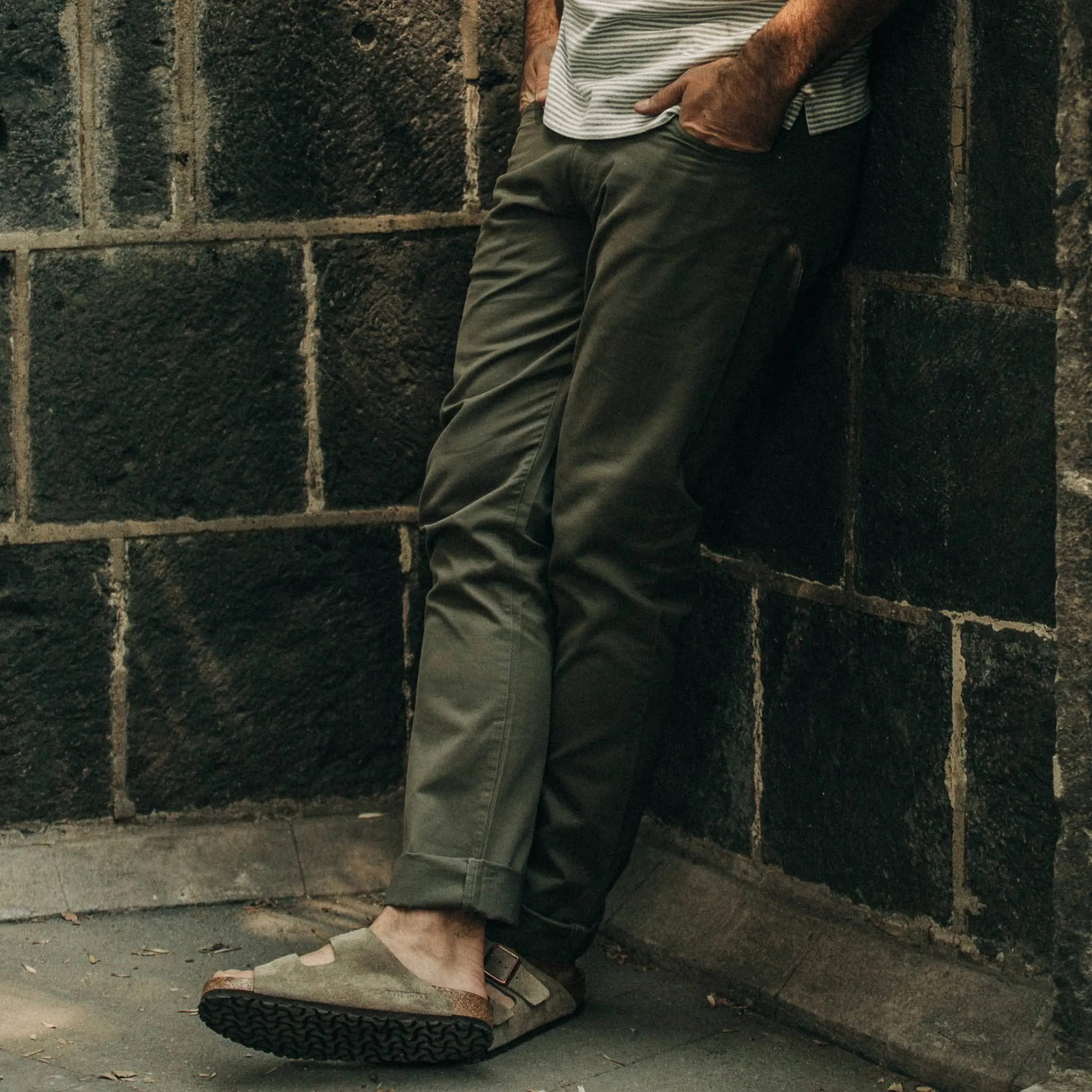 The Democratic All Day Pant in Olive Bedford Cord
