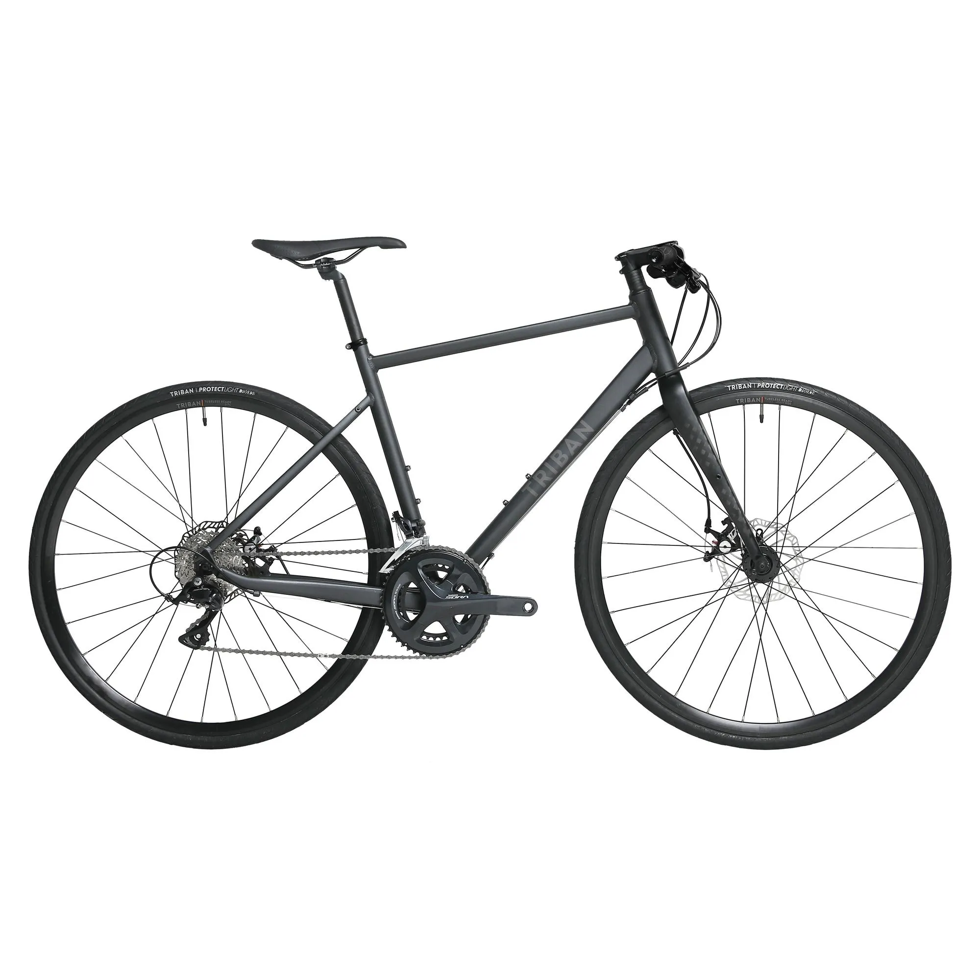 Triban RC500 Adult Road Bike Flat Bar 700c Black XL