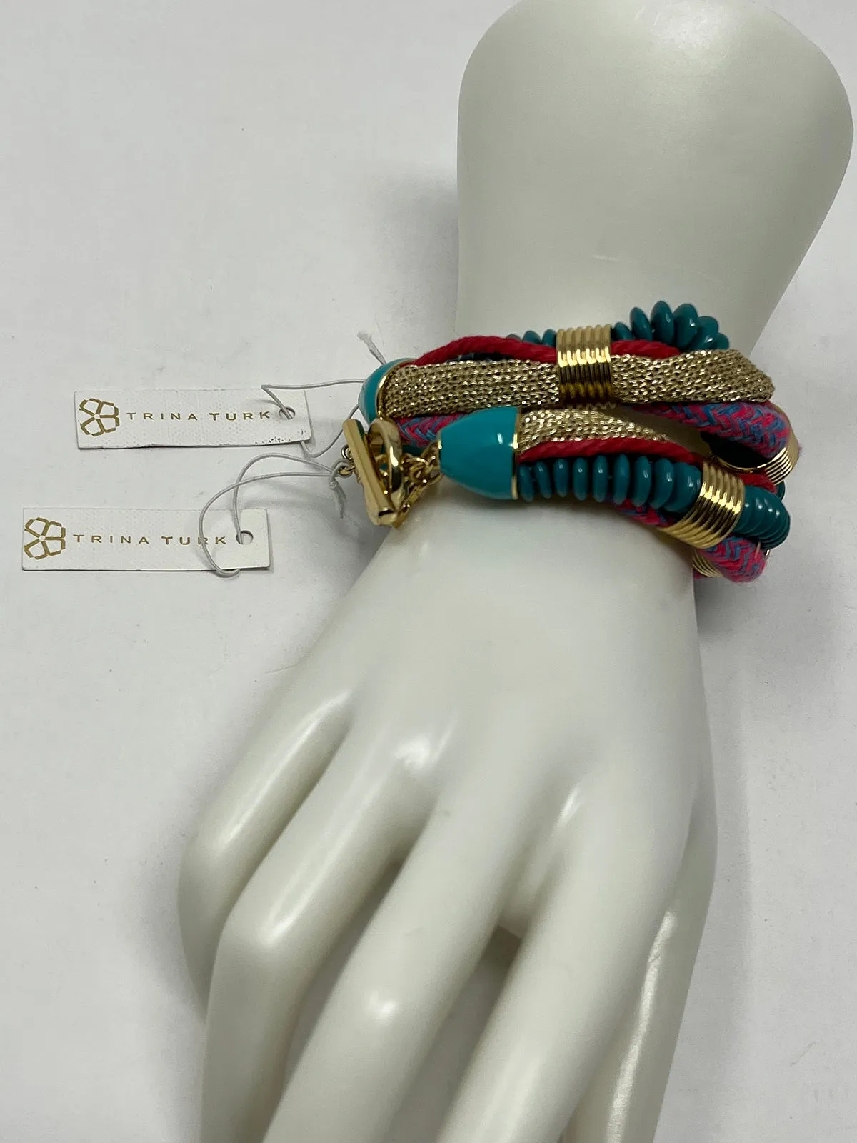 Trina Turk Turquoise & Pink Retro Bracelet NWT