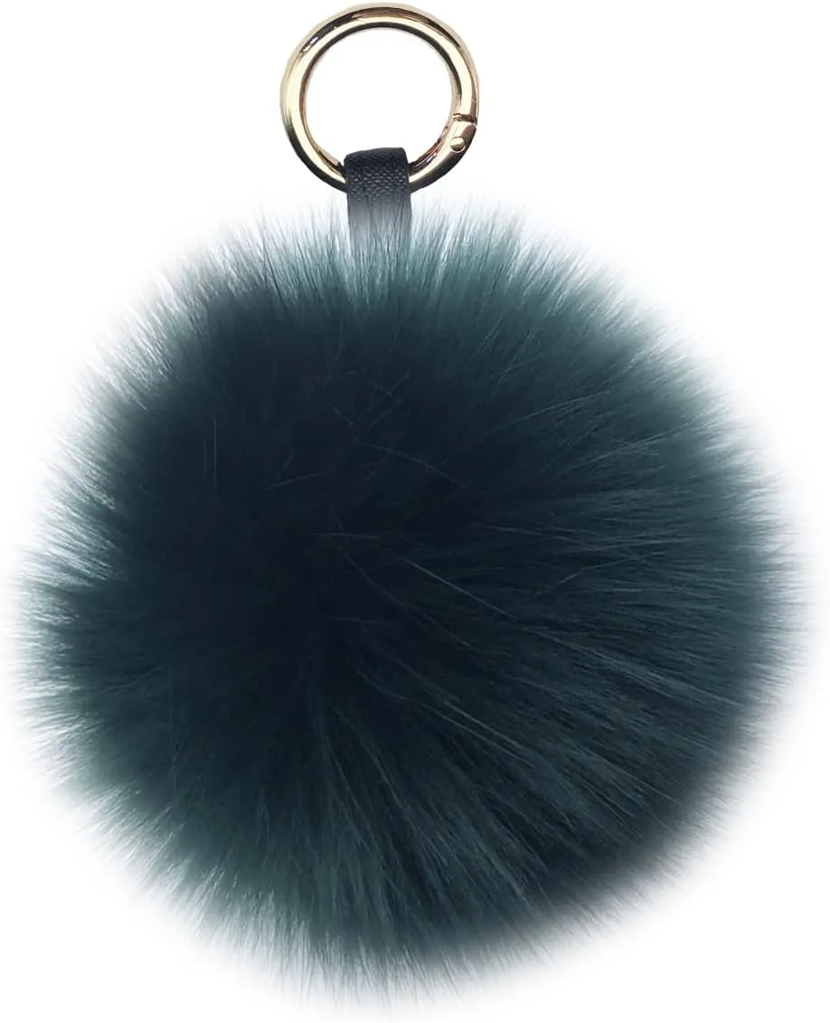 Unpafcxddyig Faux Fox Fur Ball Soft Pom Pom Keychain for Car Key Ring Phone Handbag Charm Tote Pendant
