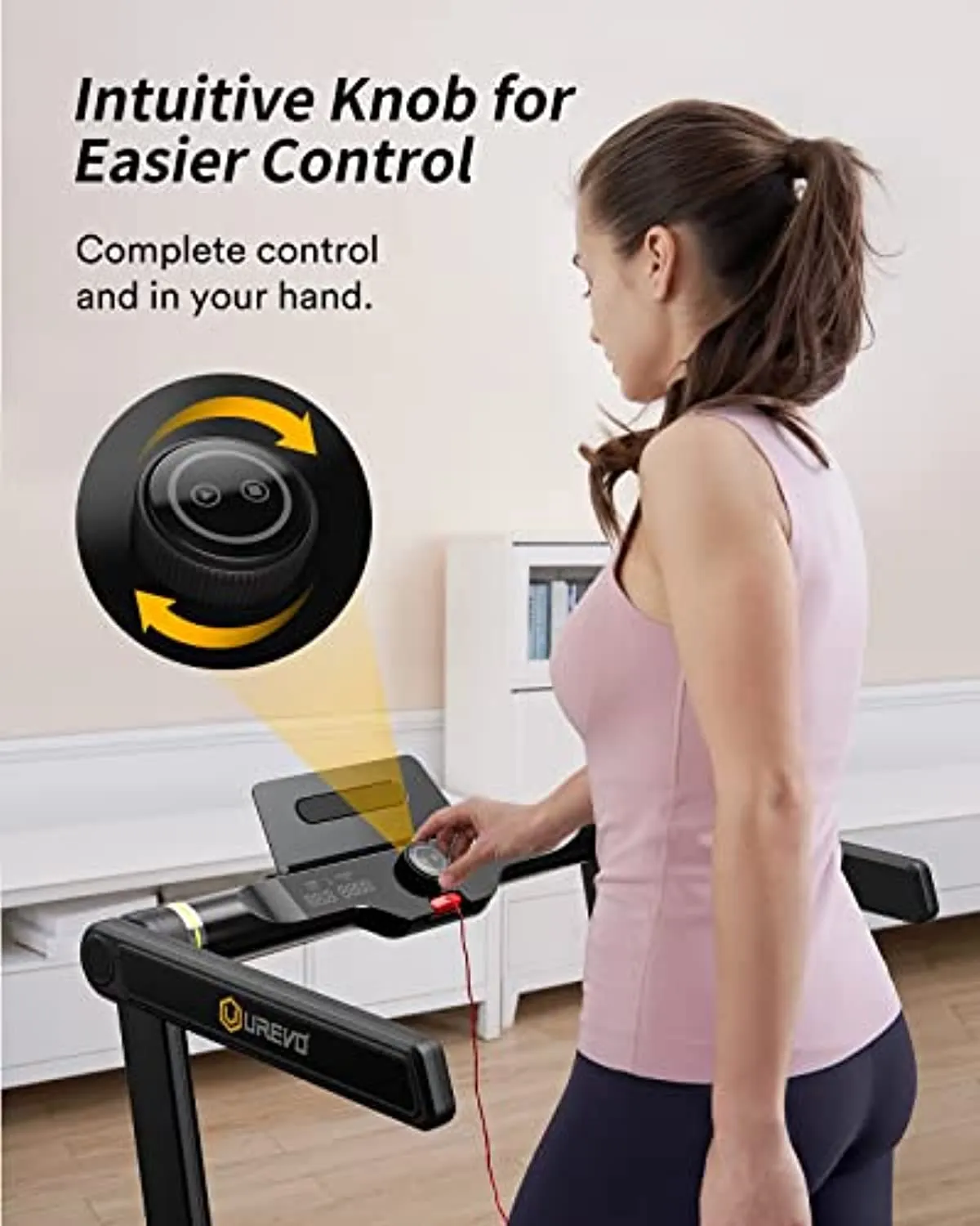 UREVO 2 in 1 Under Desk Treadmill,2.5HP Folding Treadmill with Remote Control,Dual Display,Walking Jogging Machine for Home/Office Use