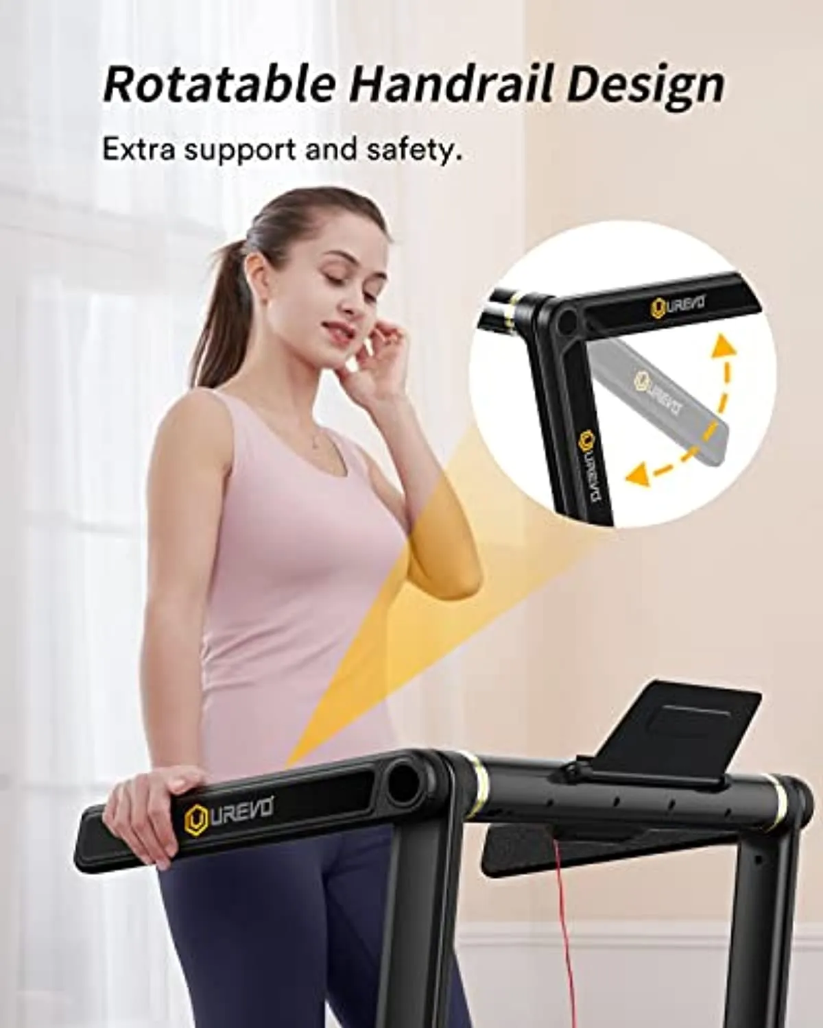 UREVO 2 in 1 Under Desk Treadmill,2.5HP Folding Treadmill with Remote Control,Dual Display,Walking Jogging Machine for Home/Office Use