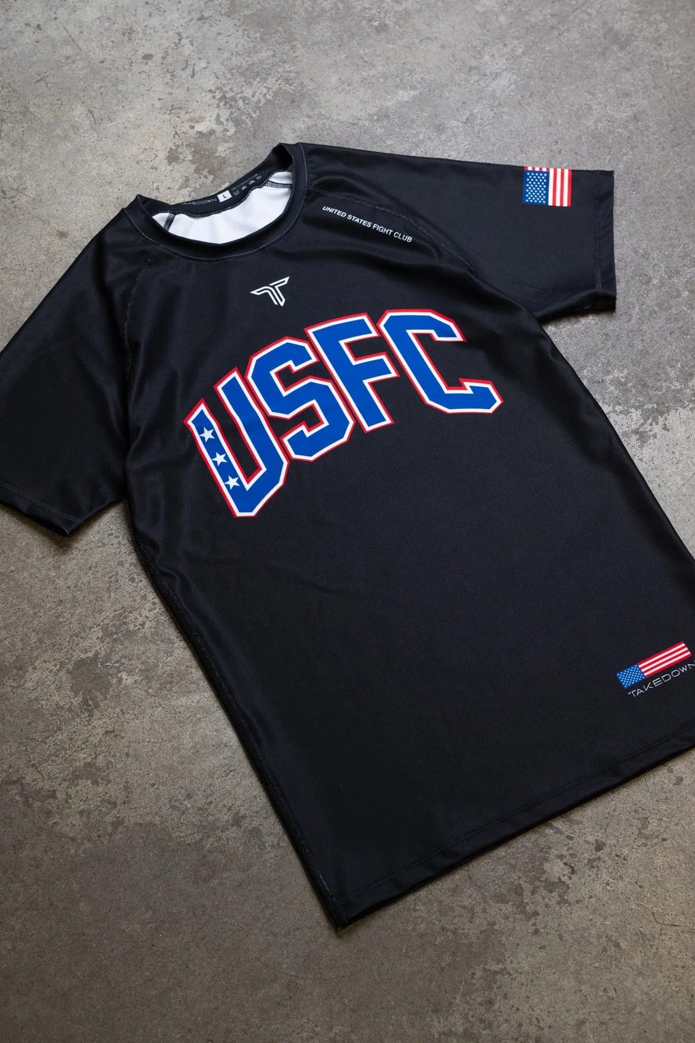 US Fight Club Short-Sleeve Rashguard - Black