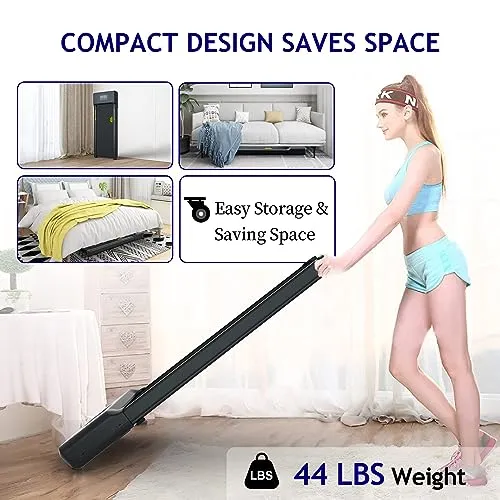 Walking Pad Under Desk Treadmill,2 in 1 for Home/Office Desk Treadmill with Remote Control, Portable Walking Treadmill in LED Display,Blcak