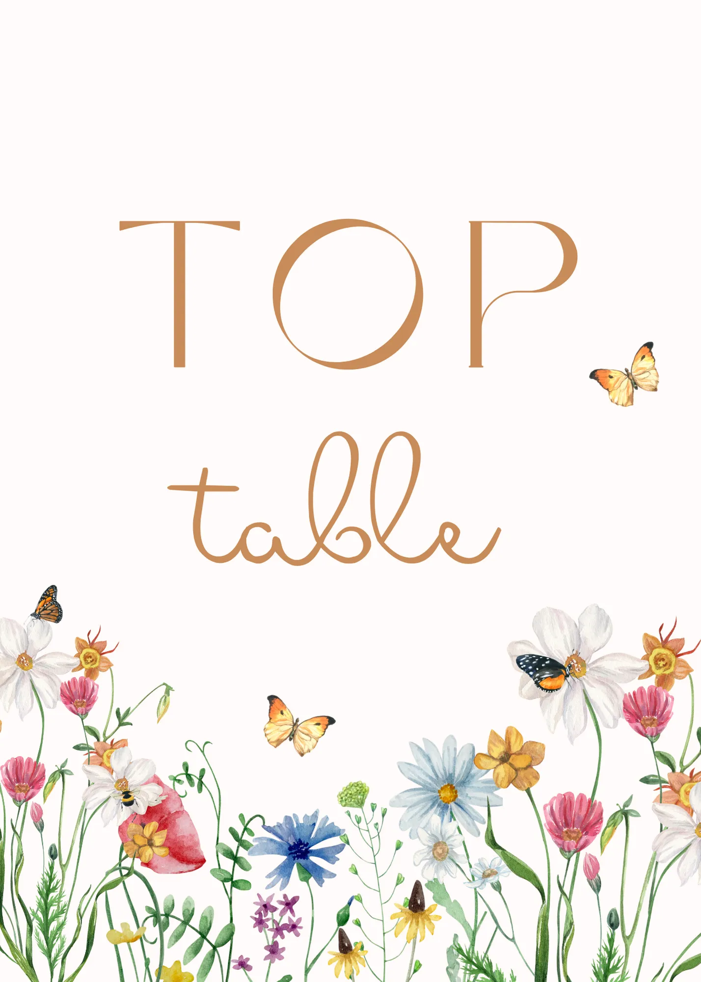 Wild Flowers Table Numbers