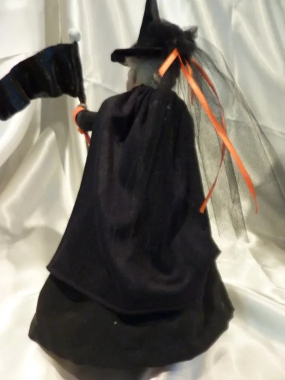 Witch - OOAK Polymer Clay Witch - 9 inches tall, hand sculpted doll - Halloween witch