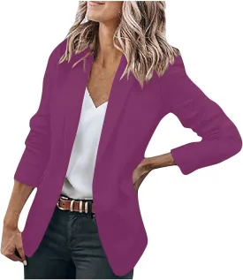 Womens Casual Blazers Open Front Long Sleeve Work Office Suit Jackets Blazer Plus Size Autumn Winter Outwears