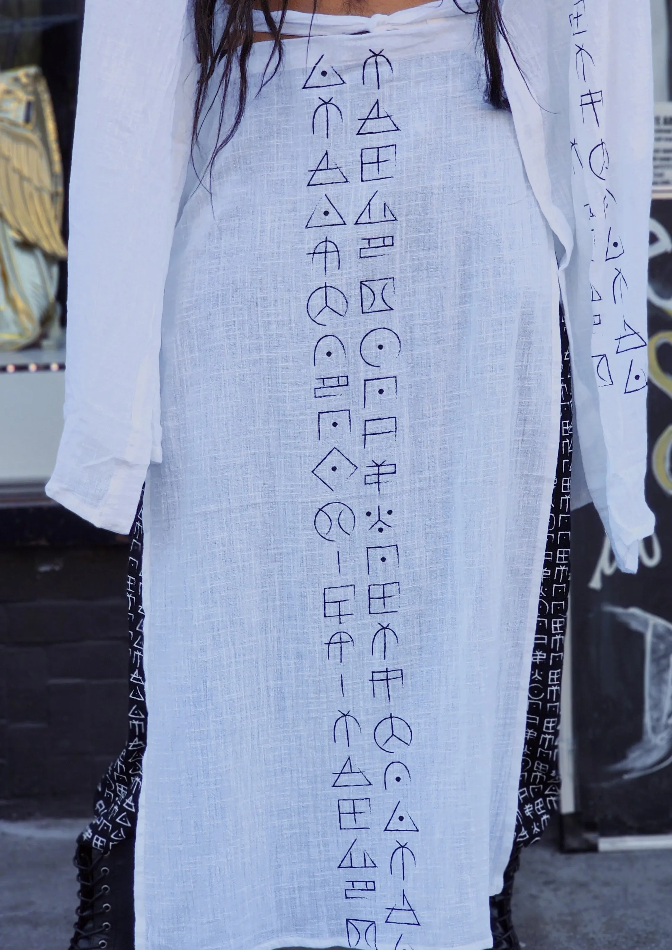 Wotsuma print long skirt cover up