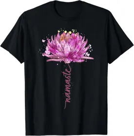 Yoga Namaste Lotus Flower Yoga Water-Lily Yoga T-Shirt